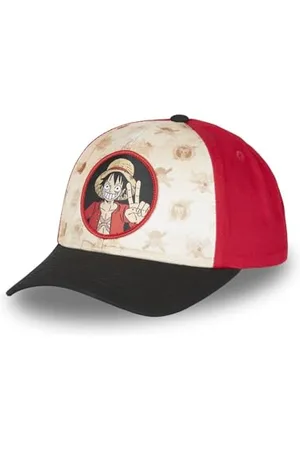 Freegun Casquette Homme One Piece, Casquette Baseball Luffy, Originale Anime Manga, Noir, Rouge, Marron, Taille TU