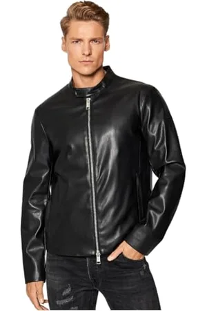 Armani Exchange Eco-Leather Blouson Veste Bomber, , X-Large Homme