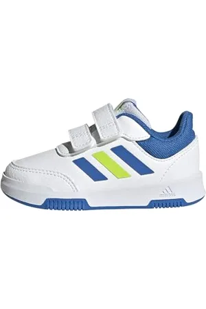 adidas Tensaur Hook and Loop Shoes Chaussures de Course, Cloud White/Bright Royal/Solar Slime, 30 EU