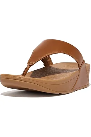 FitFlop Lulu Leather Toepost, Sandales Bout ouvert Femme - Beige (Ss18 Light Tan 592) - 37 EU