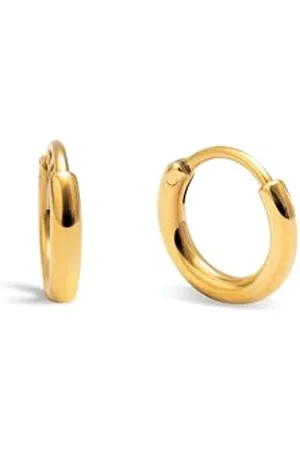SINGULARU Créoles Maria XS. Acier avec finition plaqué or 18kt. Fermeture congo. Bijoux pour femme.