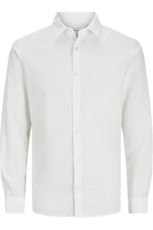 JACK & JONES JACK&JONES JUNIOR Jjebreeze Shirt Ls Sn JNR Chemise à Manches Longues, Blanc, 140 Garçon
