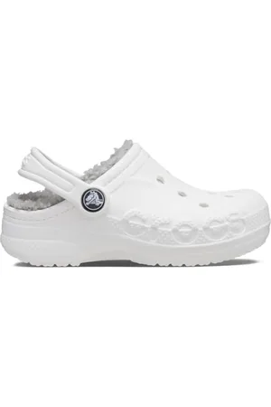 Crocs Unisexe Enfant Baya Lined Clog K Sabots, White/Light Grey, 32/33 EU