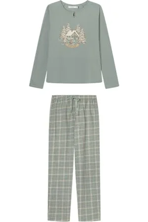 Women secret Pijama Largo Teddy Checks Pyjama, , S Femme