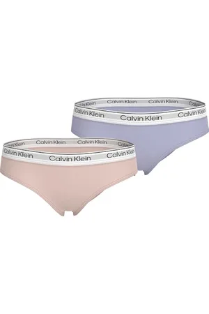 Calvin Klein Slips Lot de 2 Fille Culottes, Multicolore (Silverpeony/Purpleheather), 14-16 Ans