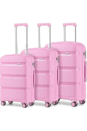 Kono Set de 3 Pièces Valise Rigide en Polypropylène Légere à 4 roulettes avec Serrure TSA Intégré Ensembles de Bagages 55/65/76cm