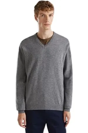 Benetton Maillot col V M/L 1002u4407 Sweater, Gris foncé 507, Medium Homme