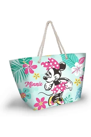 Disney Minnie Mouse Tropic-Sac de Plage Soleil, Vert, 52 x 37 cm
