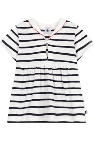 Petit Bateau A0CNZ Robe Manches Courtes, , 6 Mois Bébé_Fille