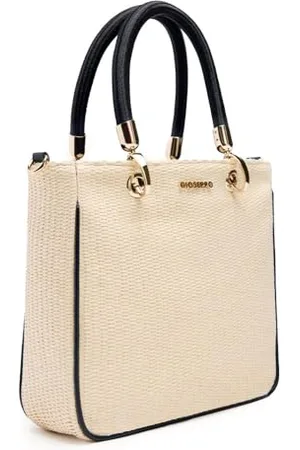 Gioseppo Sac fourre-tout VEAZIE pour femme - Raphia avec bord et raphia de couleur naturelle - Mode plage été | Fermeture éclair et poche intérieure | Sac bohème pour usage quotidien et voyage