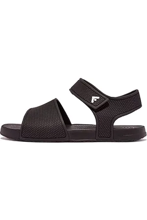FitFlop Iqushion Kids Eergonomic Back Strap Sandals, Black, 21 EU