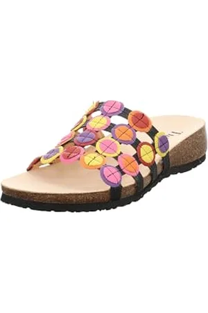Think! Damen Julia chromfrei gegerbte nachhaltige Pantolette, Schwarz/Kombi 0020