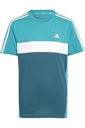 adidas Mixte Enfant Tiberio 3-Stripes Colorblock Cotton Tee Kids, , 7-8 Years