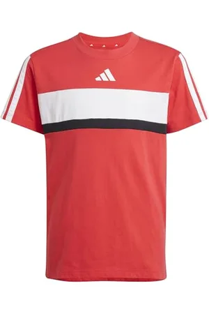 adidas Mixte Enfant Seasonal Essentials TIBERIO 3 Stripes T-Shirt, , 7-8 Years