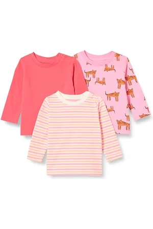 Amazon T-shirts Manches Longues 100 % Coton Coupe Décontractée Mixte Bébé, Lot de 3, , 0-3 mois