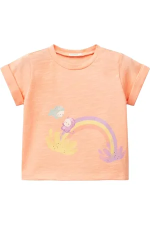 Benetton T- Shirt 3f93a1060, Orange, 12 Mois Mixte bébé