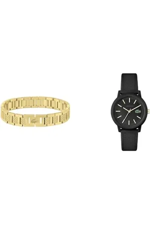 Lacoste Montre Analogique à Quartz pour Femme avec Bracelet en Silicone - 2001212 Bracelet à maillons pour Homme Collection Metropole Embelli avec Motif Petit piqué - 2040120