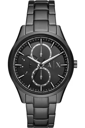 Armani Exchange Montre pour homme , mouvement Quartz/Multifonction, boîtier en acier inoxydable noir de 42MM avec bracelet en acier inoxydable, AX1867
