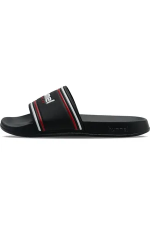 Hummel Mixte Pool Slide RT Sandales coulissantes, Noir/Blanc/Rouge, 36 EU