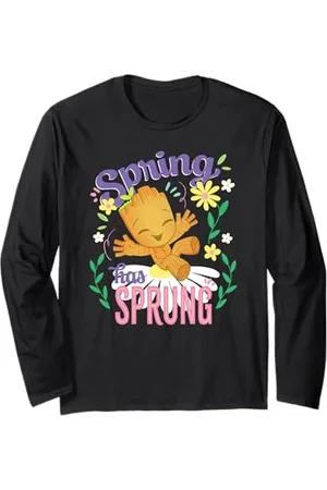 Marvel Spring Has Sprung Baby Groot Lovely Pastel Floral Manche Longue