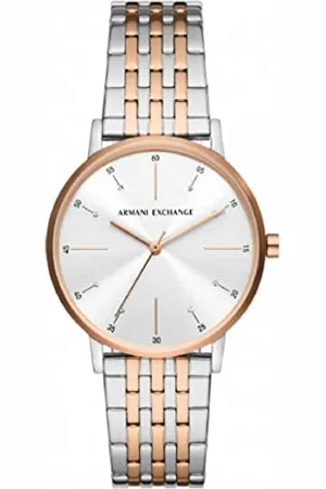 Armani Exchange Montre Trois Aiguilles en Acier Inoxydable Recyclé à Au Moins 50 % pour Femme, AX5580