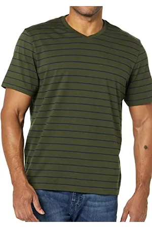 Amazon T-shirt slim à manches courtes et col en V Homme, Lot de 2, , XXL