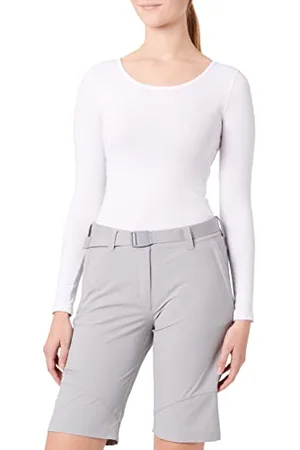 Maier Sports Kluane, Pantalon Court de randonnée pour Femme, Pantalon Outdoor déperlant pour Le Trekking et la randonnée, sans PFC, MSTRETCH Pro 4 et Dryprotec, Gris, 44 (W35/L32)