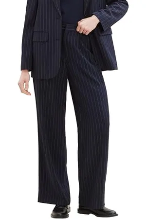 TOM TAILOR 1041240 Pantalon Large, 34667-Bleu Marine, M Femme