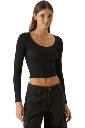Urban classics Tb7147-ladies Rib Jersey Wide Neck Longsleeve T-Shirt, , XL Femme