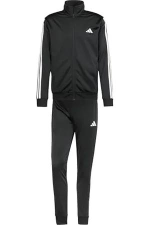 adidas Homme SPORTSWEAR BASIC 3 STRIPES TRICOT TRACKSUIT, Black, S Tall
