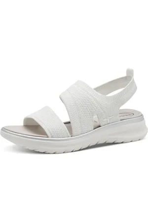 Tamaris Femme Comfort Damen Sandale TC Vegan, Blanc/Argent, 39 EU