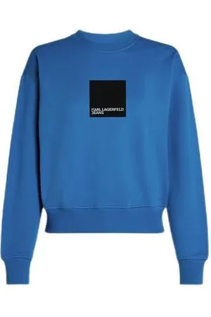Karl Lagerfeld Regular Box Logo Sweat Maillot de survêtement, Bleu, S Femme