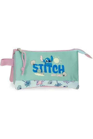 Disney Stitch Just Chill Trousse Triple Verte 22 x 12 x 5 cm Polyester by Joumma Bags, , Talla única, Trousse Triple