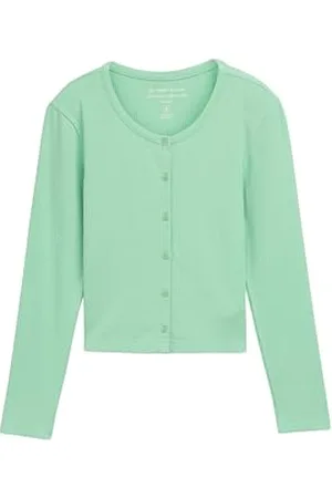 TOM TAILOR 1046335 T-Shirt à Manches Longues, 38249-Light Garden Green, 152 Fille