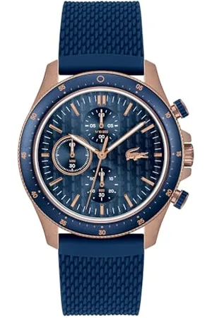 Lacoste Montre Chronographe à Quartz pour Homme avec Bracelet en Silicone Bleu - 2011253