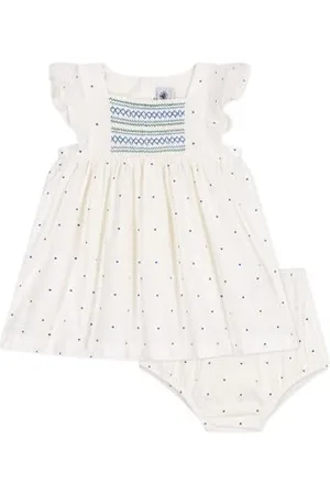 Petit Bateau A0CD5 Robe Manches Courtes et Bloomer, , 18 Mois Bébé_Fille