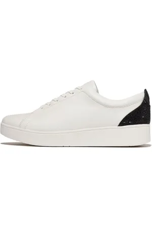 FitFlop Femme Rally Crystal-backtab Leather Sneakers Basket, , 40 EU