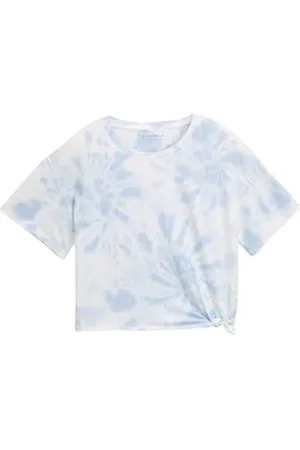 TOM TAILOR 1046334 T-Shirt, 37183-Design Bleu Clair avec Motif tie Dye, 152 Fille