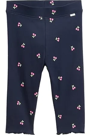 TOM TAILOR 1046248 Legging Capri, 37777-Small Dark Blue Cherry Print, 92-98 Fille