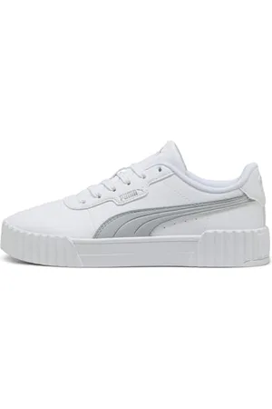 PUMA Femme Carina 3.0 Aqua Metallics Basket, White Silver, 39 EU