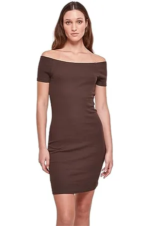 Urban classics Femme À Épaules Dénudées Côtelées pour Robe, , 3XL EU