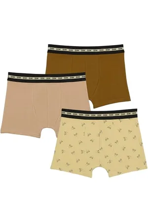 Dim Garçon Fashion Coton Stretch X3 Boxer, Imprime Fun/Latte/Marron Olive, 10 Ans EU