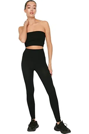 Trendyol Black Seamless Tip Sports Tights Pantalon de Yoga, Femmes