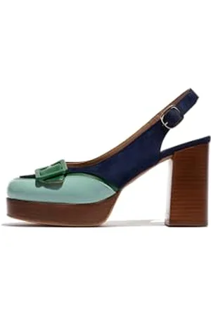 Fly London Femme EVAH243FLY Pumps, Sky Blue/Emerald/Blue, 40 EU