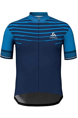 Odlo Zéroweight Maillot à col Montant S/S avec Fermeture Éclair intégrale Bleu Taille XXL