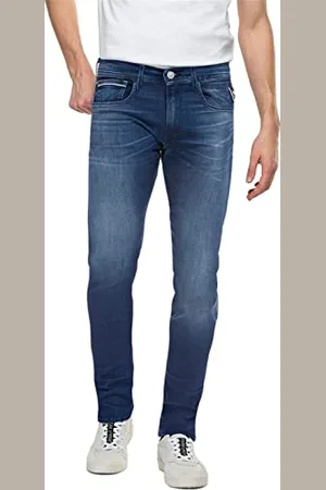 Replay Jeans Grover Straight-Fit mit Power Stretch pour hommes, bleu moyen 009 (Blau), 33W / 32L