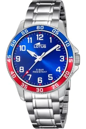 Lotus Montre modèle 18786/1 Junior Collection, boîtier de 36 mm Bleu avec Bracelet en Acier pour Cadet