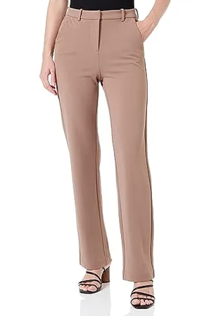 VERO MODA Vmzamira Mr Slim Pantalon Droit GA Noos, Lentilles Brunes, S / 32L Femme