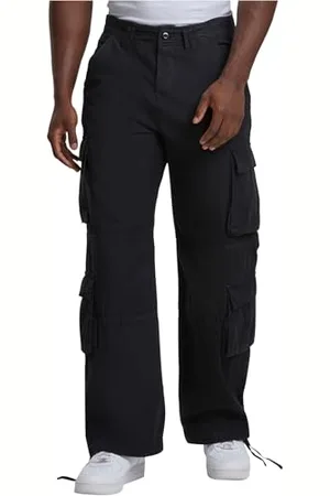 Urban classics Double Cargo Pants, Pantalons Homme, Black