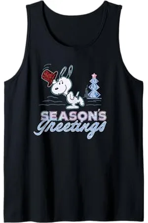 Peanuts Christmas Gifts Snoopy Seasons Greetings Arbre rétro années 90 Débardeur